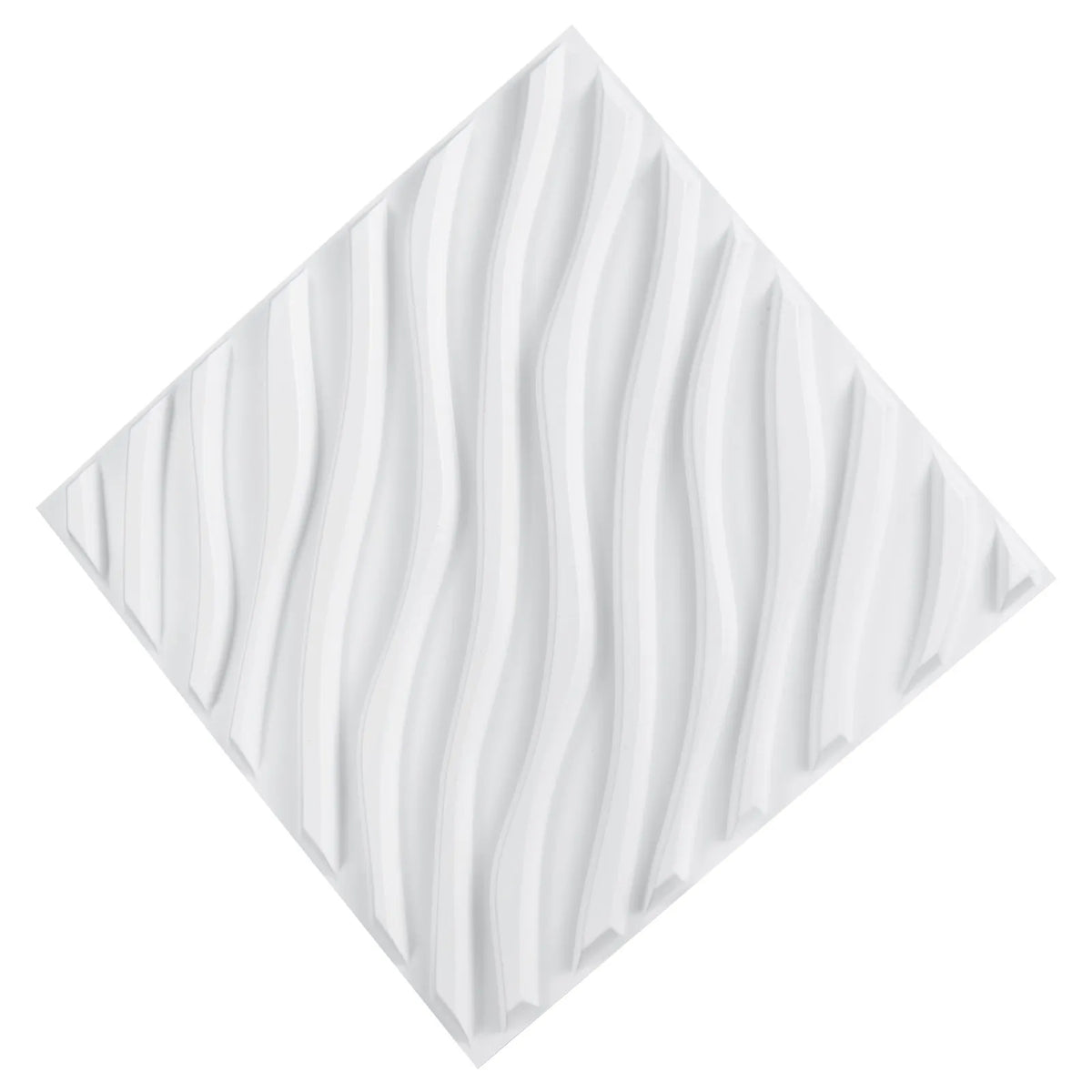 VEVOR 3D Wall Panels, 12 Pieces, PVC Minimalist Wave Design Tiles, 500 × 500 mm, Total Coverage 3.0 m², Accent Wall Décor for Interior Ceilings, Bedroom, Living Room and Game Room, Matte White