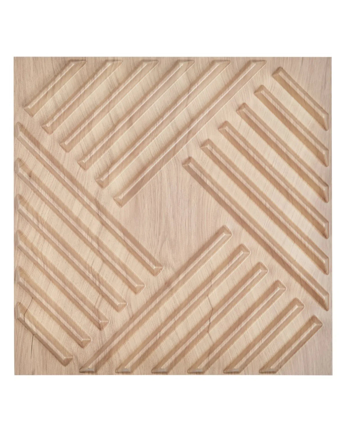 VEVOR 3D Wall Panels, 12 Pieces, PVC Minimalist Design Tiles, 500 × 500 mm, Total Coverage 3.0 m², Accent Wall Décor for Interior Ceilings, Bedroom, Living Room and Game Room, Light Wood Tone