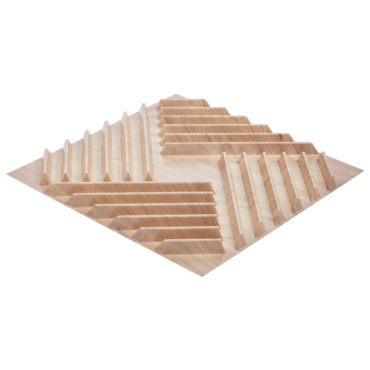 VEVOR 3D Wall Panels, 12 Pieces, PVC Minimalist Design Tiles, 500 × 500 mm, Total Coverage 3.0 m², Accent Wall Décor for Interior Ceilings, Bedroom, Living Room and Game Room, Light Wood Tone