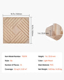 VEVOR 3D sienas paneļi, 12 gab., PVC minimālisma dizaina flīzes, 500 × 500 mm, kopējais pārklājums 3,0 m², akcenta sienas dekors interjeram griestiem, guļamistabai, viesistabai un spēļu telpai, gaiša koka tonī