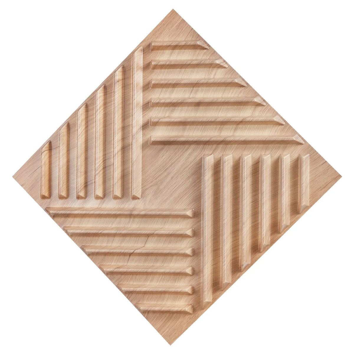VEVOR 3D Wall Panels, 12 Pieces, PVC Minimalist Design Tiles, 500 × 500 mm, Total Coverage 3.0 m², Accent Wall Décor for Interior Ceilings, Bedroom, Living Room and Game Room, Light Wood Tone