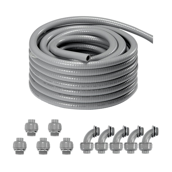 Elastīga šķidrumizturīga nemetāliska PVC vada aizsargšļūtene Ø 12,7 mm, 30,5 m