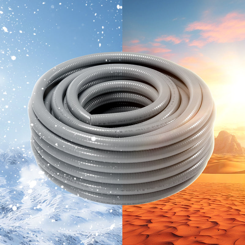 Elastīga šķidrumizturīga nemetāliska PVC vada aizsargšļūtene Ø 12,7 mm, 30,5 m
