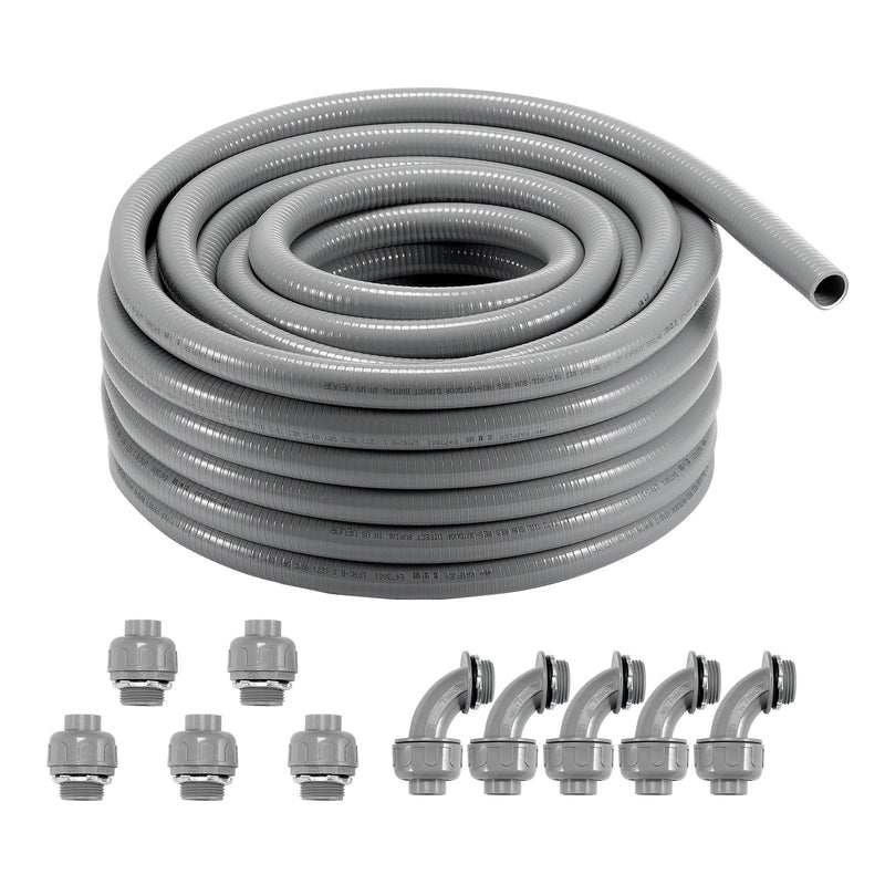 Elastīga šķidrumizturīga nemetāliska PVC vada aizsargšļūtene Ø 12,7 mm, 30,5 m