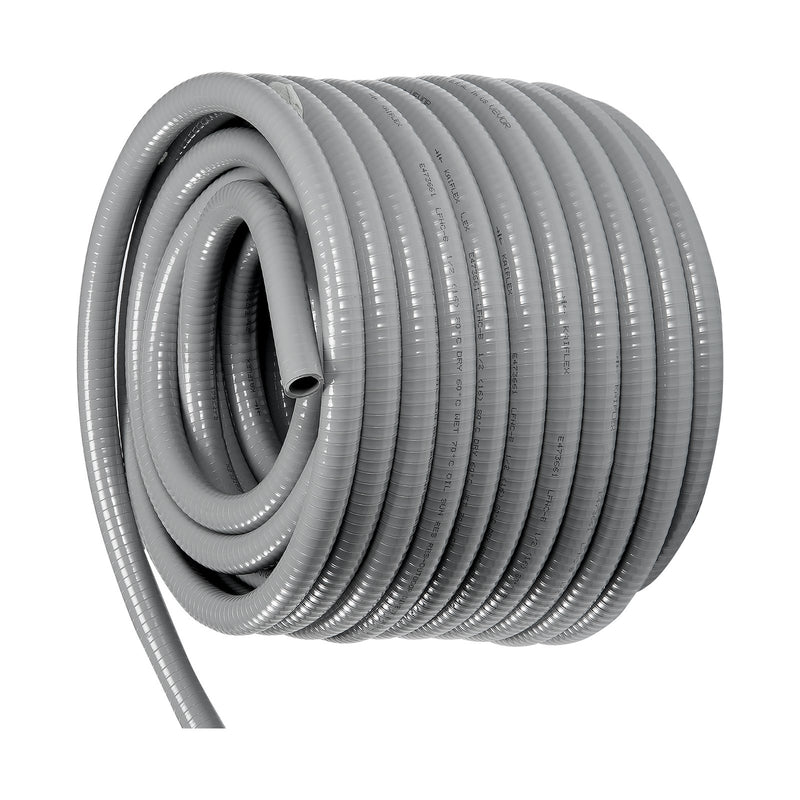 25 mm elastīga šķidrumnecaurlaidīga PVC caurule, 30,48 m, nemetāliska, IP65