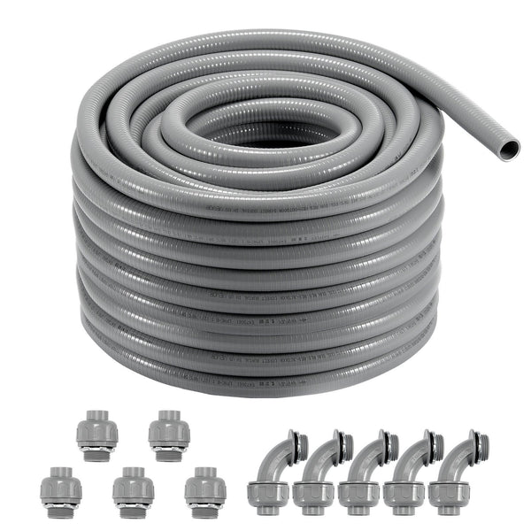 25 mm elastīga šķidrumnecaurlaidīga PVC caurule, 30,48 m, nemetāliska, IP65