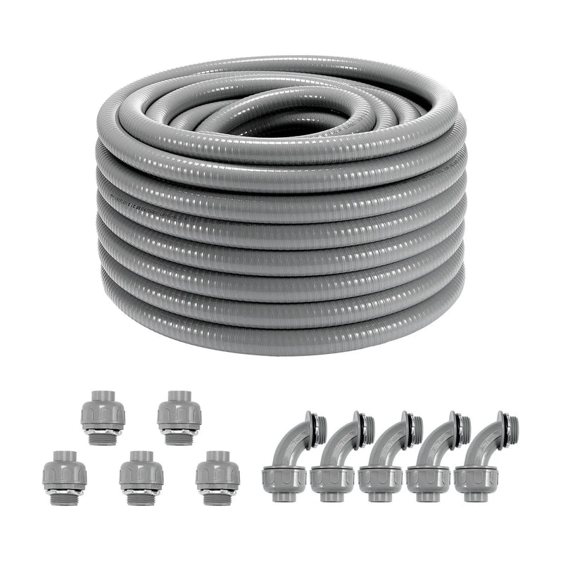 VEVOR šķidrumizturīga elastīga PVC vada aizsargšļūtene Ø 19 mm, 30,5 m