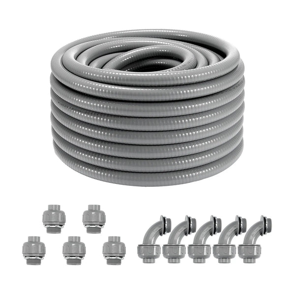 VEVOR šķidrumizturīga elastīga PVC vada aizsargšļūtene Ø 19 mm, 30,5 m