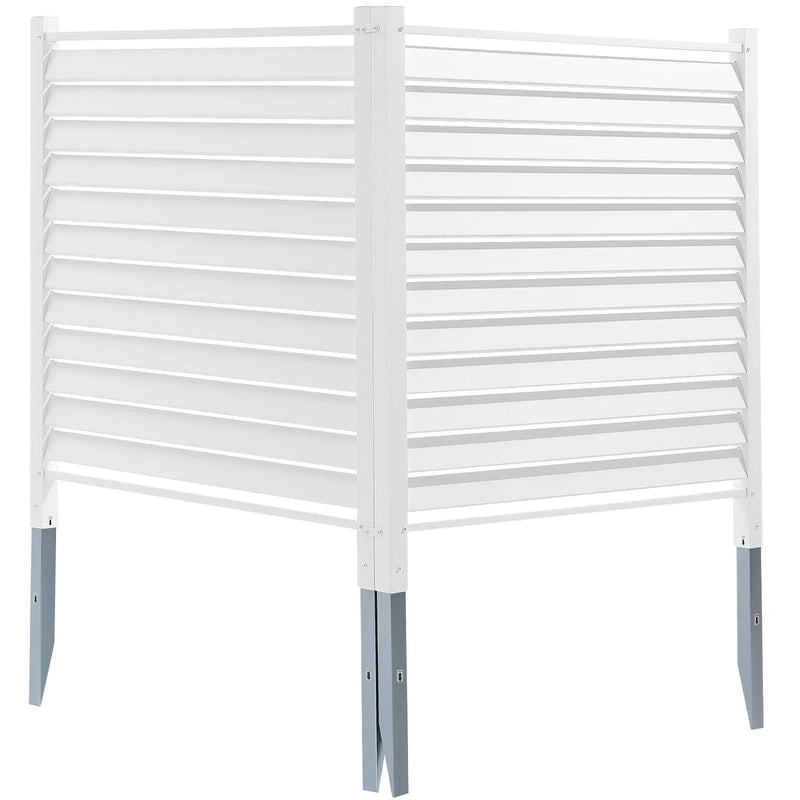 Vinila privātuma žogs 122 × 122 cm, āra ekrāns atkritumu konteineriem un baseina aprīkojumam, kondicioniera norobežojums, komplekts ar žalūziju paneļiem (2 paneļi)