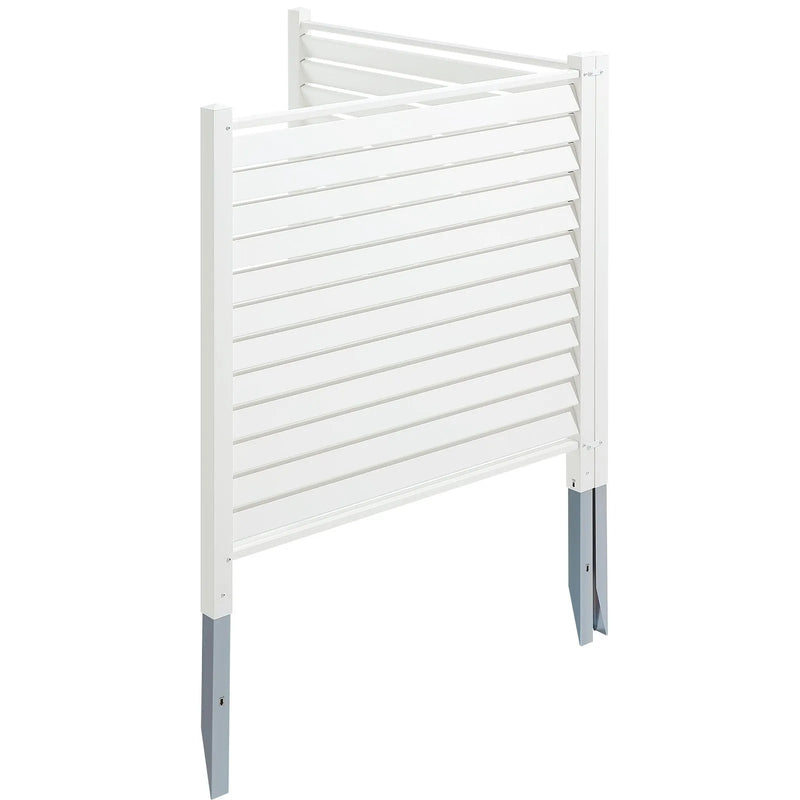 Vinila privātuma žogs 122 × 122 cm, āra ekrāns atkritumu konteineriem un baseina aprīkojumam, kondicioniera norobežojums, komplekts ar žalūziju paneļiem (2 paneļi)