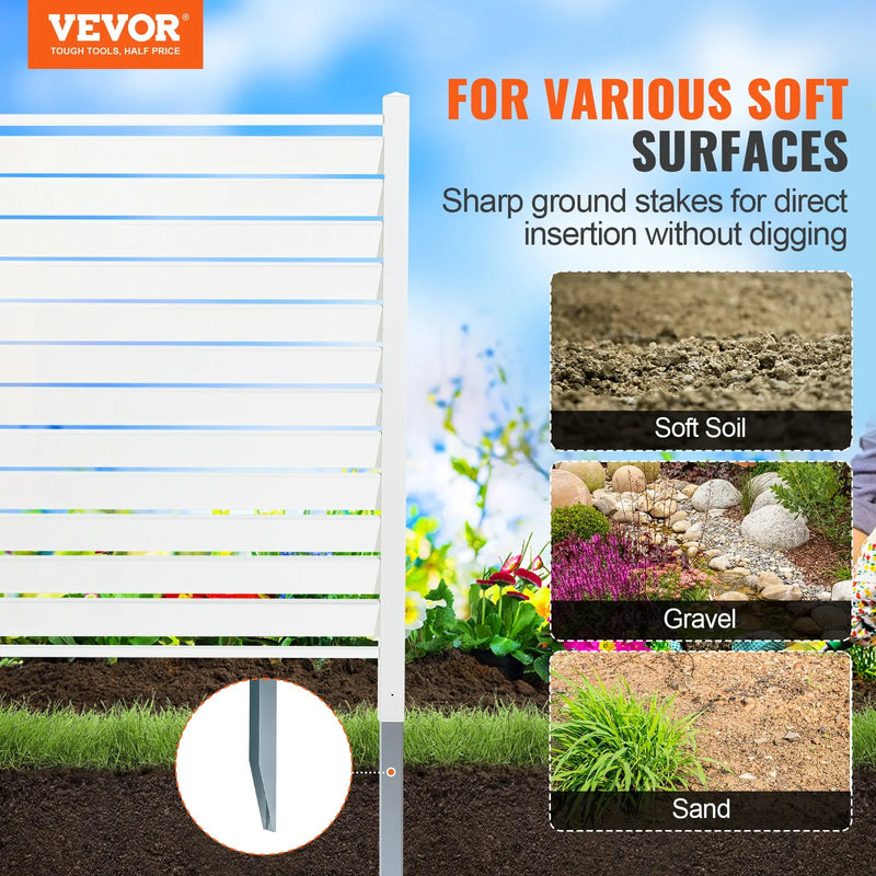 Vinila privātuma žogs 122 × 122 cm, āra ekrāns atkritumu konteineriem un baseina aprīkojumam, kondicioniera norobežojums, komplekts ar žalūziju paneļiem (2 paneļi)