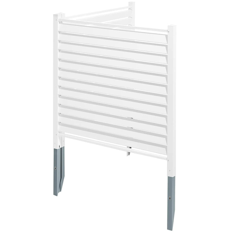 Vinila privātuma žogs 122 × 122 cm, āra ekrāns atkritumu konteineriem un baseina aprīkojumam, kondicioniera norobežojums, komplekts ar žalūziju paneļiem (2 paneļi)