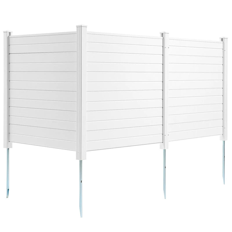 Āra privātuma ekrāns, vinila žogs 127 × 127 см, horizontāls, 3 paneļi, piemērots atkritumu konteineru un kondicionieru norobežošanai