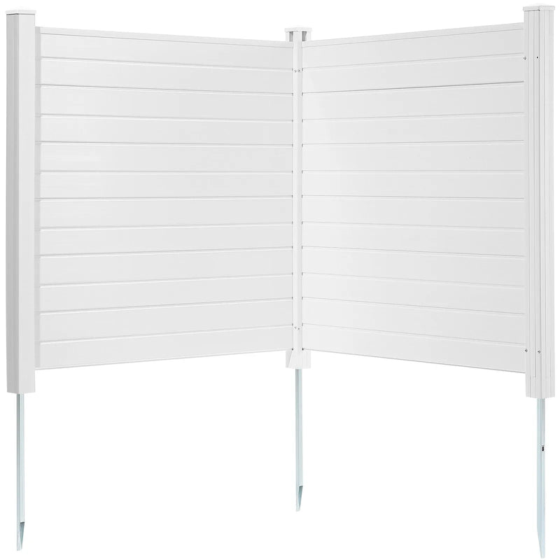 Āra privātuma ekrāns, vinila žogs 127 × 127 cm, horizontāls, 2 paneļi, piemērots atkritumu konteineru un kondicionieru norobežošanai