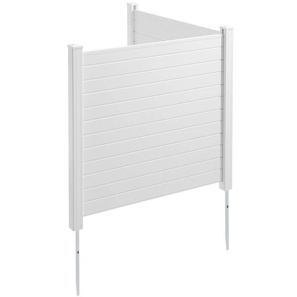 Āra privātuma ekrāns, vinila žogs 127 × 127 cm, horizontāls, 2 paneļi, piemērots atkritumu konteineru un kondicionieru norobežošanai