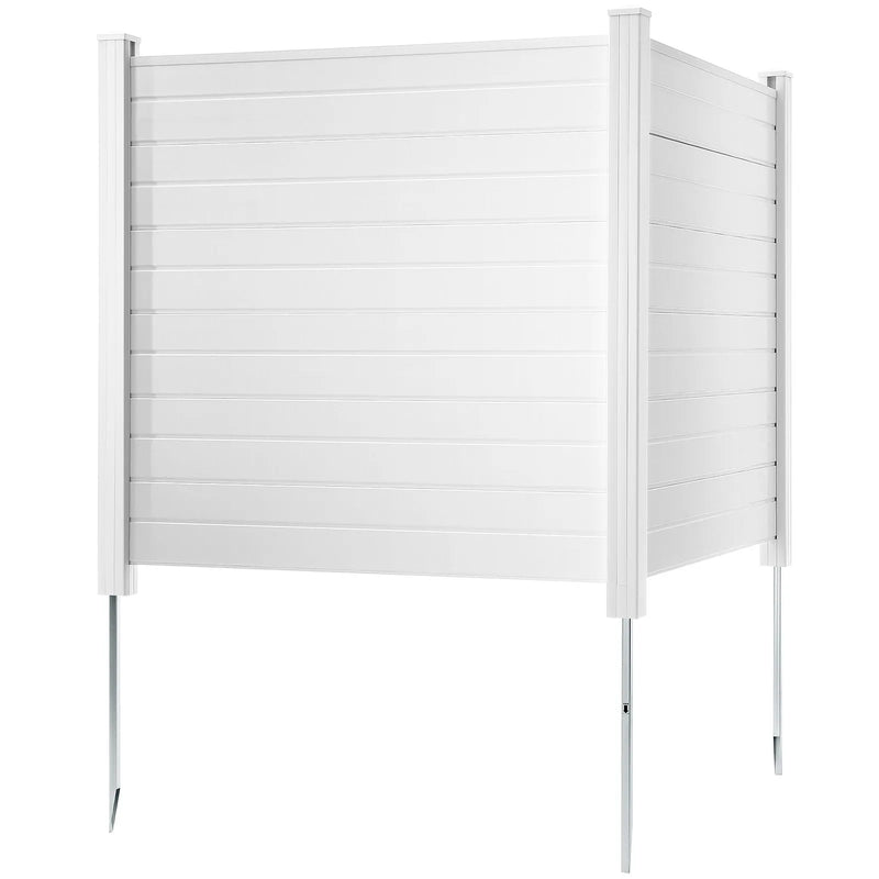 Āra privātuma ekrāns, vinila žogs 127 × 127 cm, horizontāls, 2 paneļi, piemērots atkritumu konteineru un kondicionieru norobežošanai