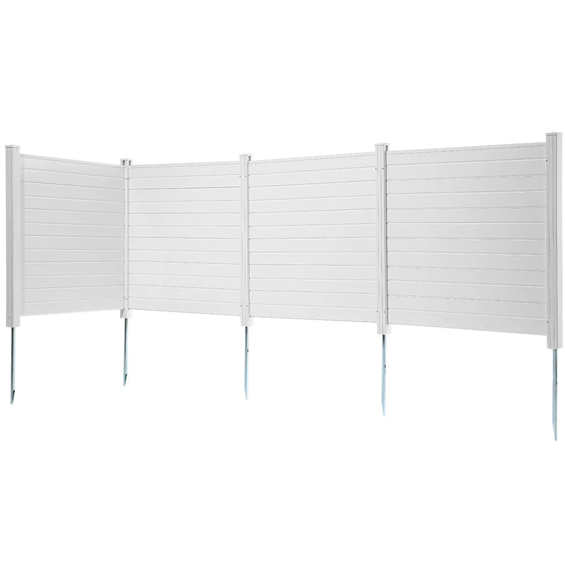 Āra privātuma ekrāns, vinila žogs 127 × 127 cm, horizontāls, 4 paneļi, piemērots atkritumu konteineru un kondicionieru norobežošanai