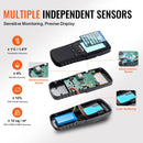 VEVOR 8-in-1 gaisa kvalitātes monitors, profesionāls PM2.5 / PM10 / PM1.0 daļiņu skaitītājs ar formaldehīda, TVOC, temperatūras un mitruma mērīšanu, AQI mērītājs lietošanai telpās un ārā ar trauksmes sliekšņiem