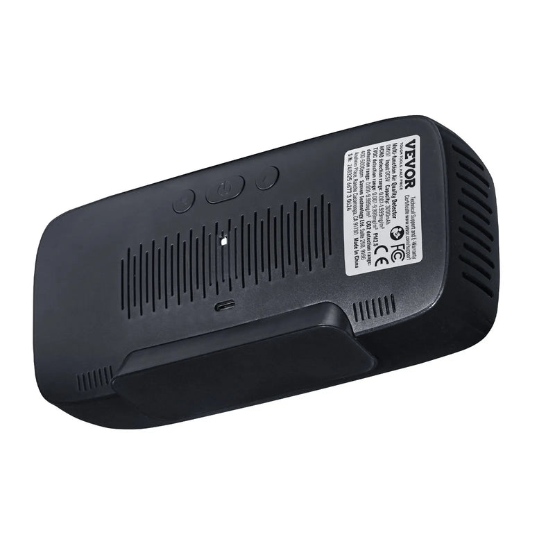 VEVOR 9-in-1 gaisa kvalitātes monitors ar CO₂, temperatūras, mitruma, formaldehīda un TVOC mērīšanu, profesionāls PM1.0 / PM2.5 / PM10 daļiņu skaitītājs ar AQI un trauksmes sliekšņiem lietošanai telpās un ārā