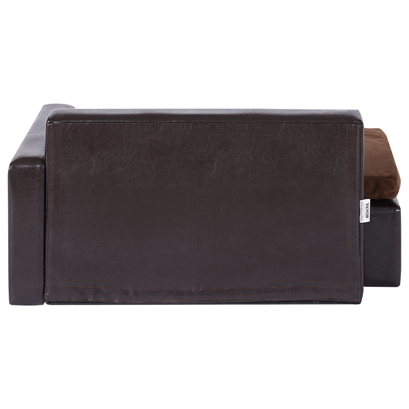 VEVOR mīksta ādas mājdzīvnieku dīvāns – vidēja izmēra suņiem un kaķiem, melns, ar slodzi līdz 50 kg