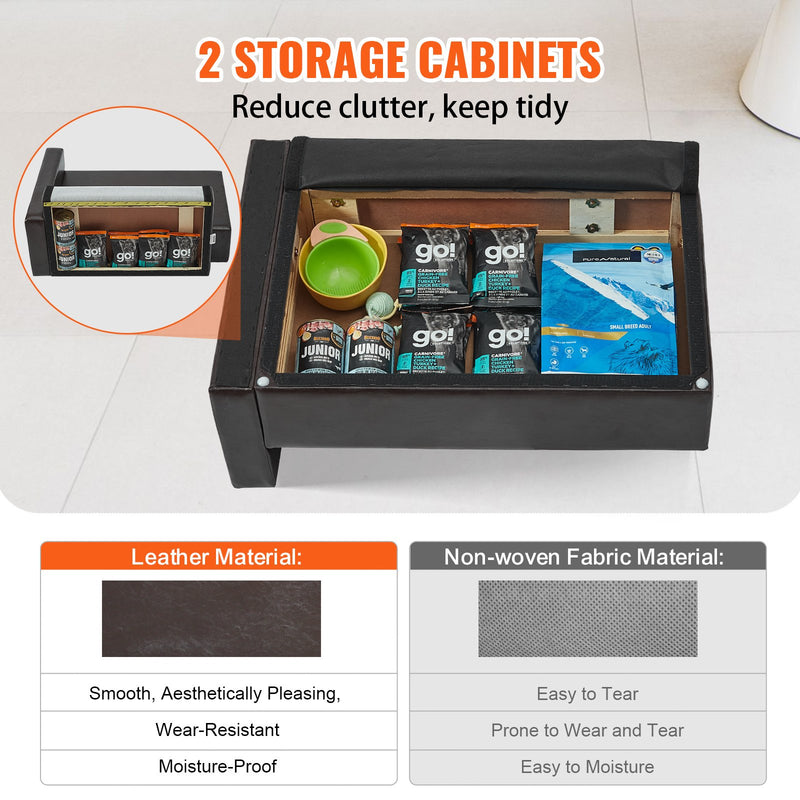 VEVOR mīksta ādas mājdzīvnieku dīvāns – vidēja izmēra suņiem un kaķiem, melns, ar slodzi līdz 50 kg