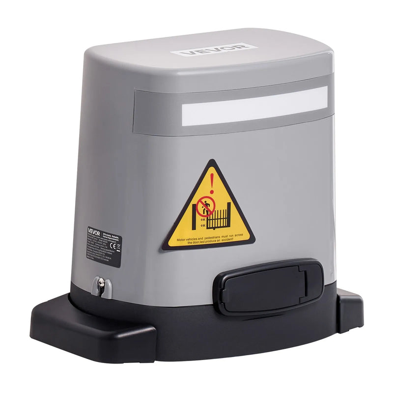 VEVOR Saules bīdāmo vārtu atvērējs 280 W, elektrisks motors vārtiem līdz 20 m un 816 kg, zobratu sliedes žoga vārtu motors ar infrasarkano sensoru un 2 tālvadības pultīm, piebraucamo vārtu atvēršanas sistēma