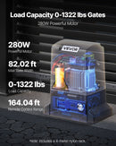 VEVOR Automātiskais bīdāmo vārtu atvērējs 280 W, elektrisks motors vārtiem līdz 25 m un 816 kg, neilona zobratu sliede, infrasarkanais sensors un 2 tālvadības pultis, piebraucamo vārtu atvēršanas sistēma