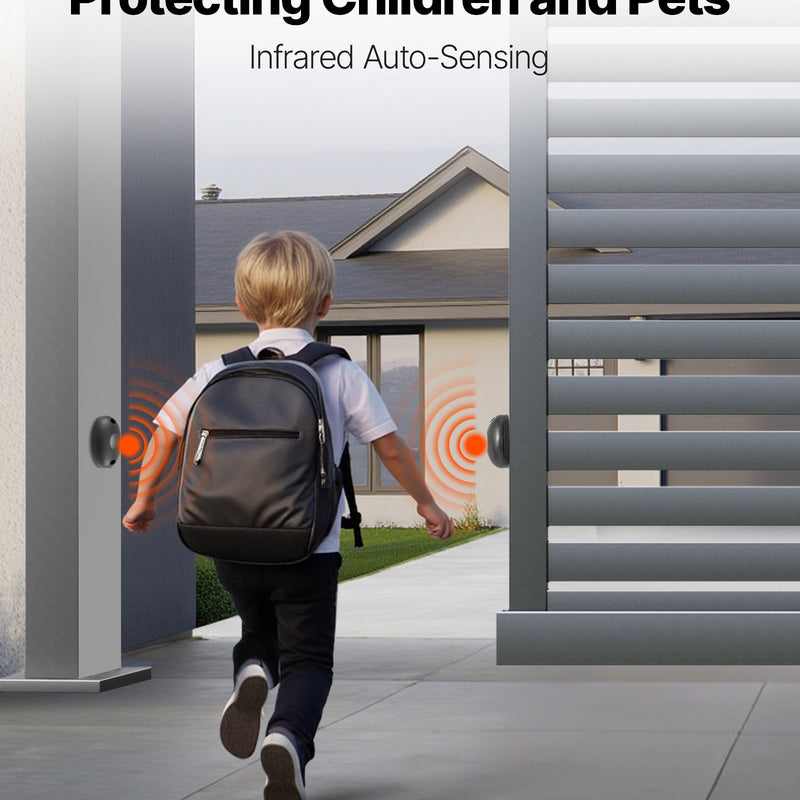 VEVOR Automātiskais bīdāmo vārtu atvērējs 280 W, elektrisks motors vārtiem līdz 25 m un 816 kg, neilona zobratu sliede, infrasarkanais sensors un 2 tālvadības pultis, piebraucamo vārtu atvēršanas sistēma