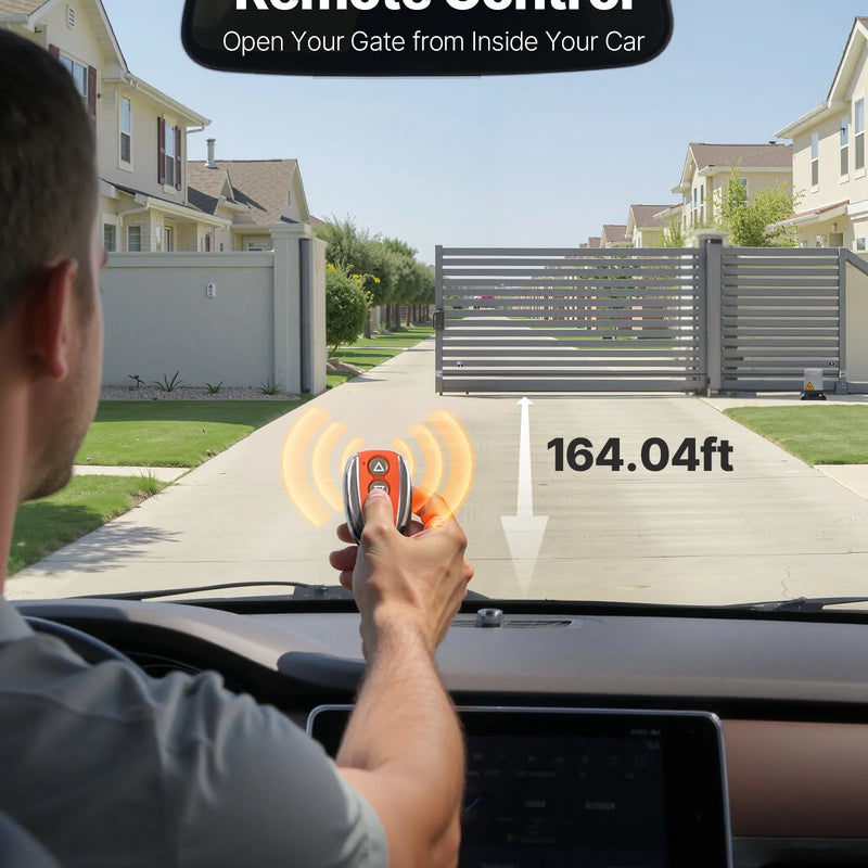 VEVOR Automātiskais bīdāmo vārtu atvērējs 550 W, elektrisks motors vārtiem līdz 25 m un 1500 kg, neilona zobratu sliede, infrasarkanais sensors un 2 tālvadības pultis, piebraucamo vārtu atvēršanas sistēma