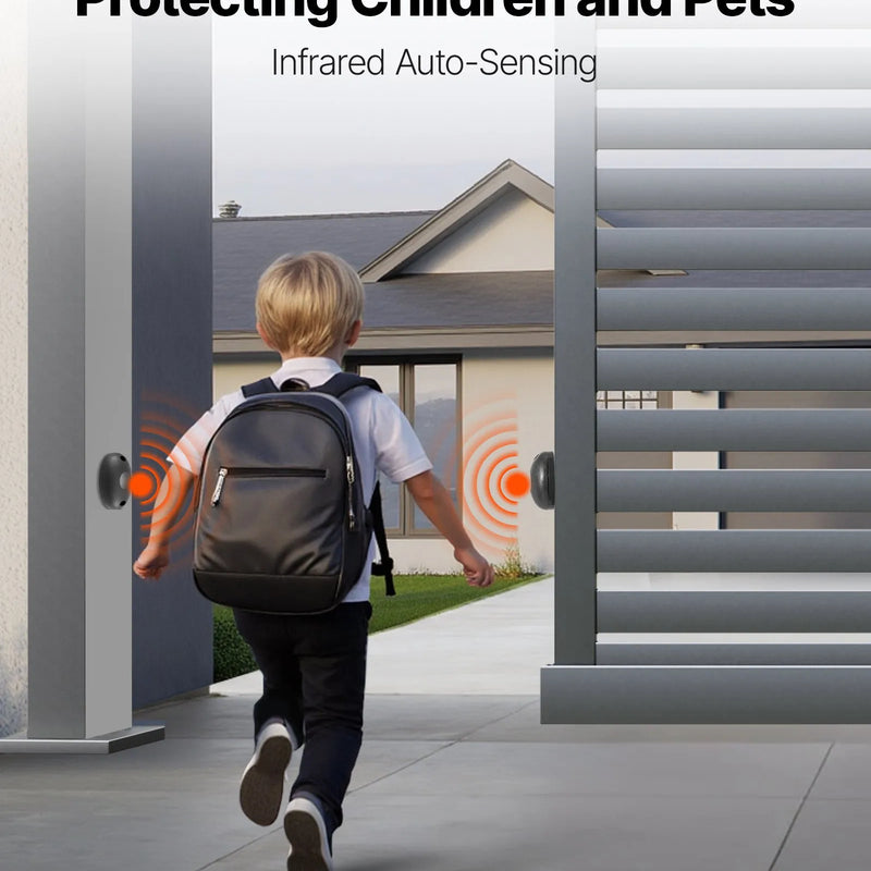 VEVOR Automātiskais bīdāmo vārtu atvērējs 550 W, elektrisks motors vārtiem līdz 25 m un 1500 kg, neilona zobratu sliede, infrasarkanais sensors un 2 tālvadības pultis, piebraucamo vārtu atvēršanas sistēma