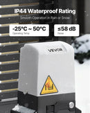 VEVOR Automātiskais bīdāmo vārtu atvērējs 550 W, elektrisks motors vārtiem līdz 25 m un 1500 kg, neilona zobratu sliede, infrasarkanais sensors un 2 tālvadības pultis, piebraucamo vārtu atvēršanas sistēma