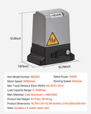 VEVOR Automātiskais bīdāmo vārtu atvērējs 550 W, elektrisks motors vārtiem līdz 25 m un 1500 kg, neilona zobratu sliede, infrasarkanais sensors un 2 tālvadības pultis, piebraucamo vārtu atvēršanas sistēma