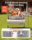 VEVOR elektriskais rotācijas grils, 38 W BBQ āra cūkas un jēra iesma grils, ogļu iesma grils ar 60 kg slodzes ietilpību un 7 līmeņu augstuma regulēšanu, nerūsējošā tērauda elektriskais rotācijas grila komplekts kempingam un lietošanai ārā