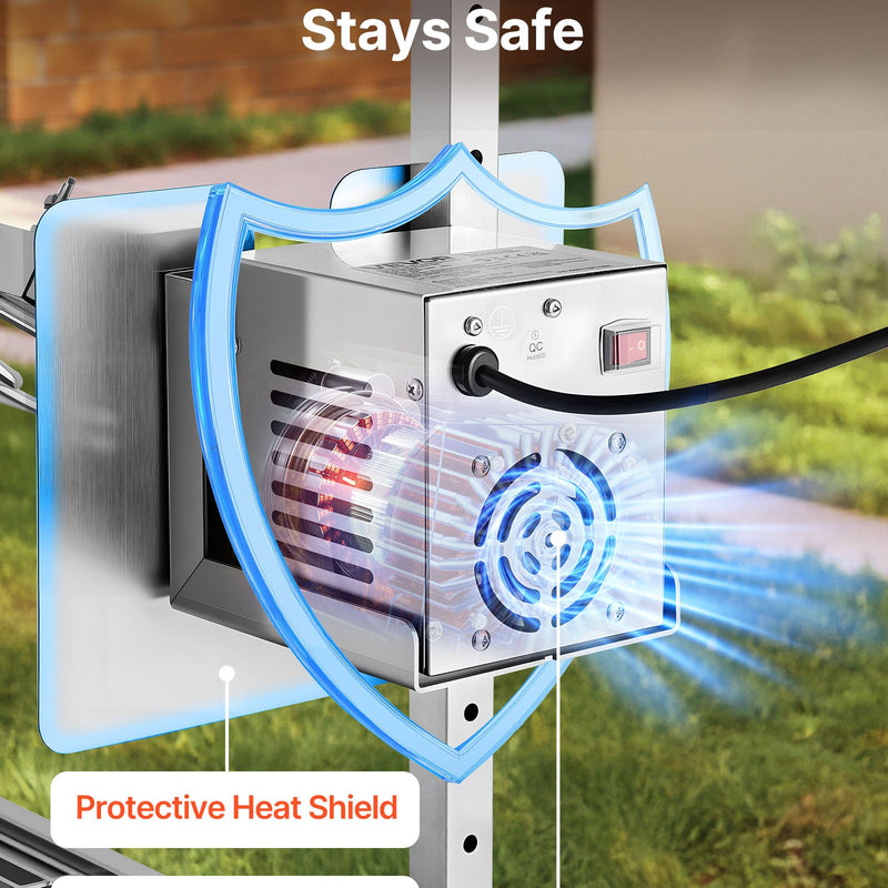 VEVOR rotējošais grils (spits), 38 W āra BBQ cūkas un jēra cepšanai, ogļu spits ar 60 kg kravnesību, ar riteņiem un 7 līmeņu augstuma regulēšanu, nerūsējošā tērauda elektriskais rotējošā grila komplekts kempingam un āra pasākumiem