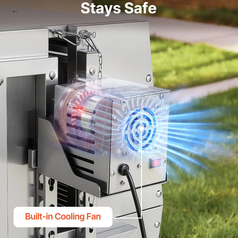 VEVOR rotējošais grils (spits), 38 W āra BBQ cūkas un jēra cepšanai, ogļu spits ar 60 kg celtspēju, ar riteņiem un 4 līmeņu augstuma regulēšanu, nerūsējošā tērauda rotējošā grila komplekts kempingam un āra ballītēm