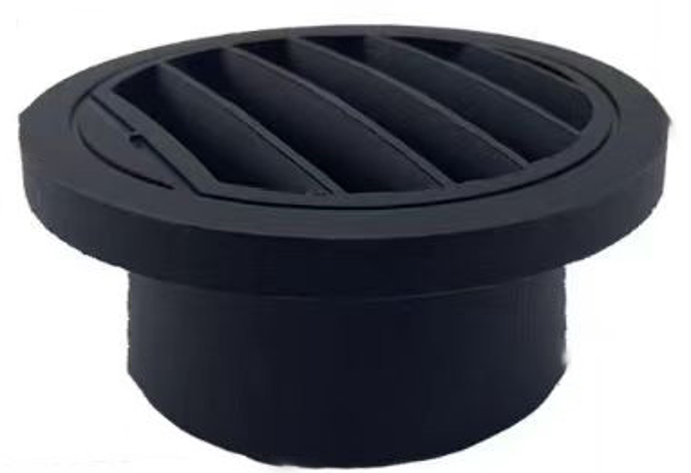 Round air outlet (mushroom) 75mm for hot air pipe, black – for diesel heaters 5kW / 8kW (Vevor and similar)