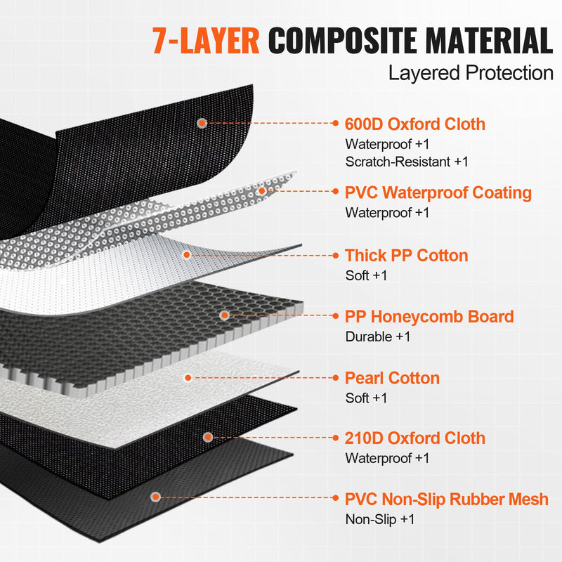 VEVOR Ūdensnecaurlaidīgs suņu sēdekļa pārvalks 1320 x 630 mm, 600D, automašīnām