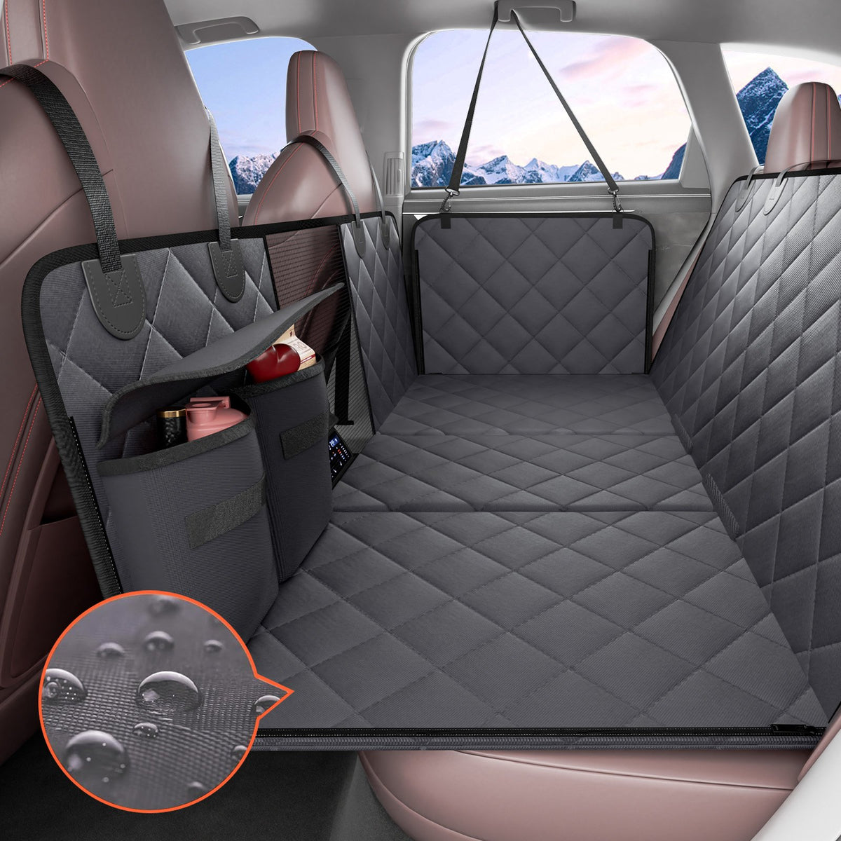 VEVOR Waterproof Dog Car Seat Cover with Side Protectors, 600D, 137 × 61 cm
