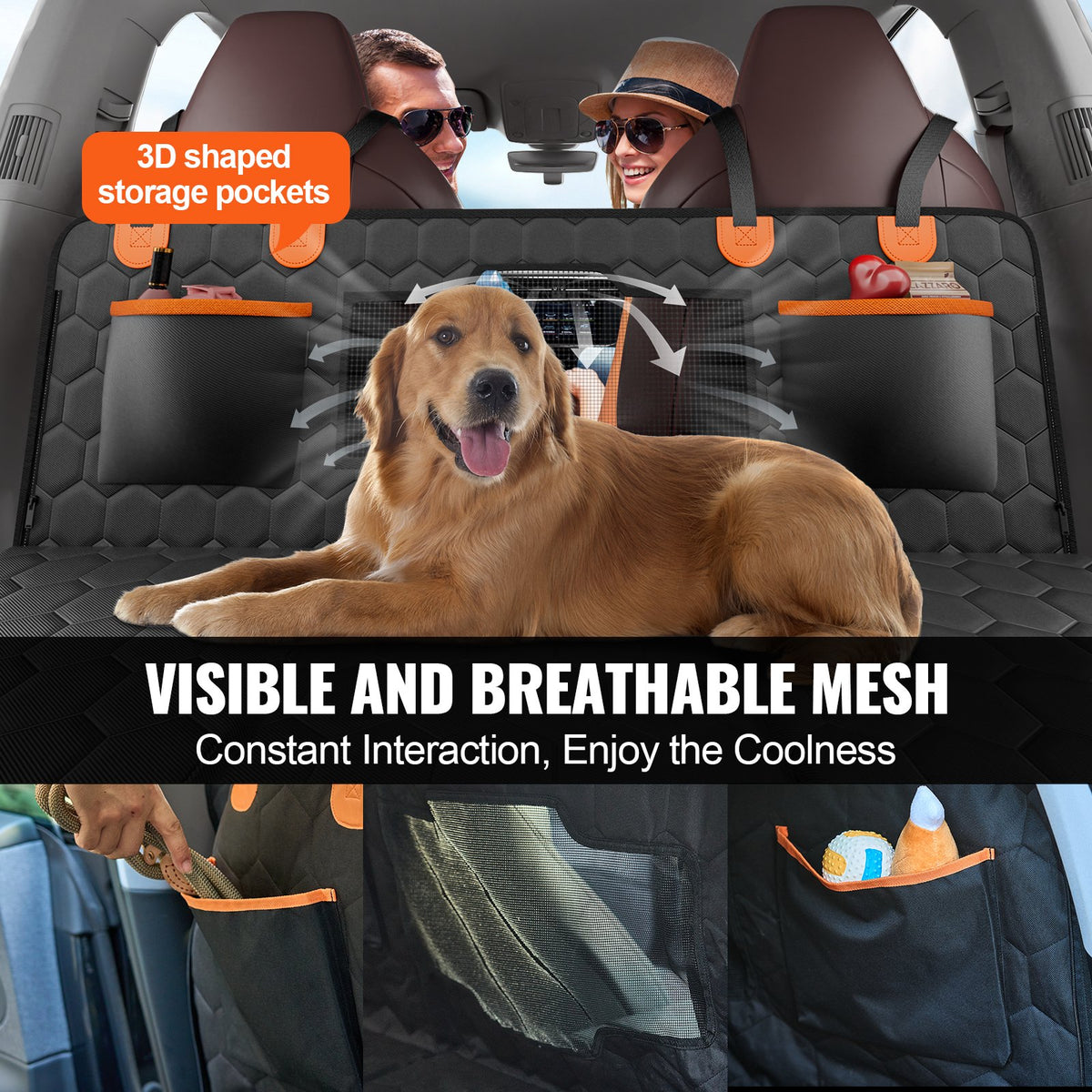 VEVOR Waterproof Dog Rear Seat Cover for Car, 600D, 137 × 65 cm
