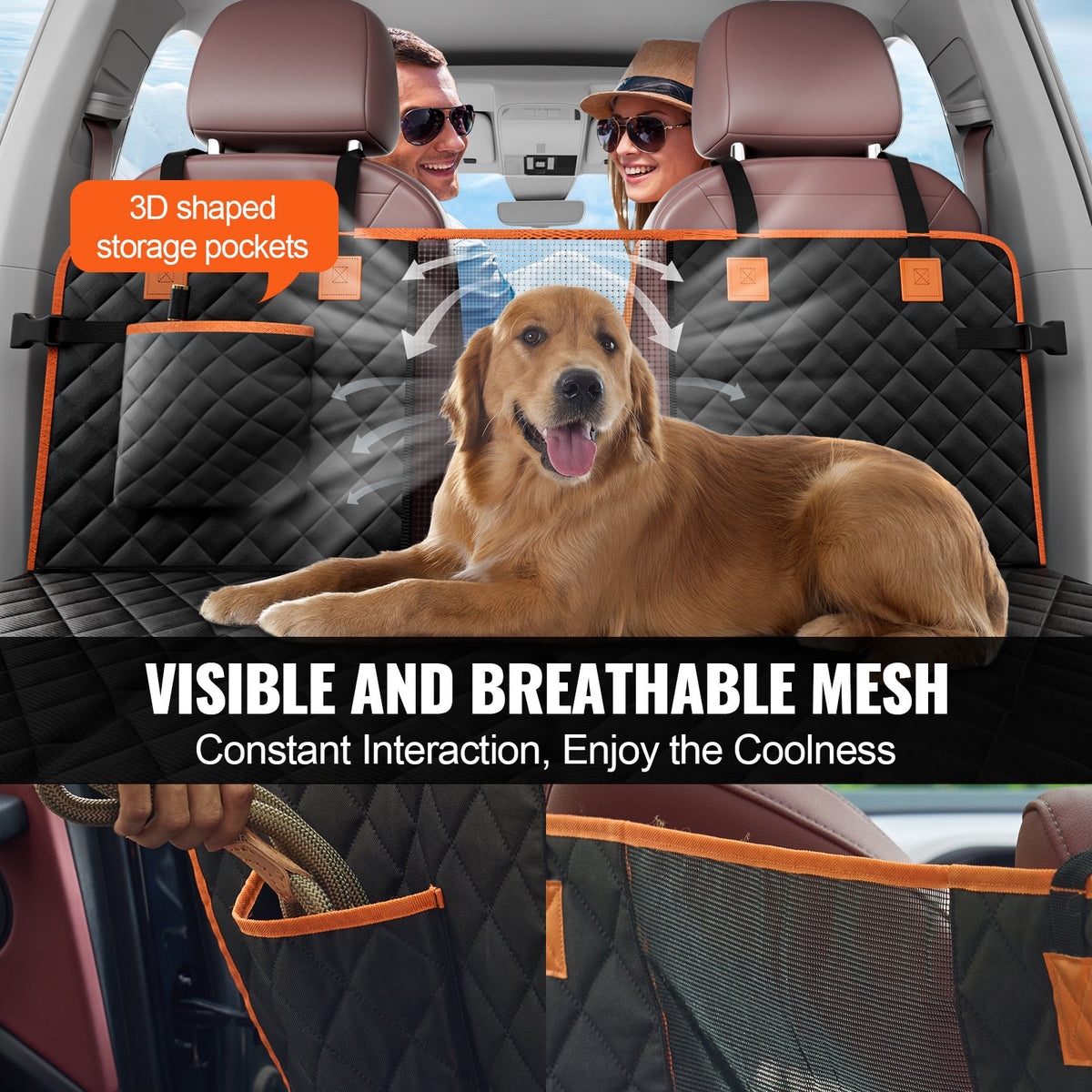 VEVOR Waterproof Dog Seat Cover for SUV, 600D, 130 × 70 cm