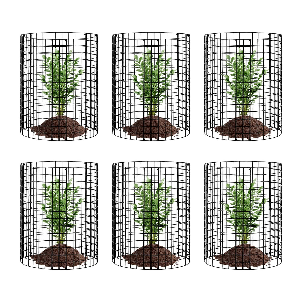 6 pcs plant guards against animals, metal plant supports, Ø 32 cm x 36 cm high