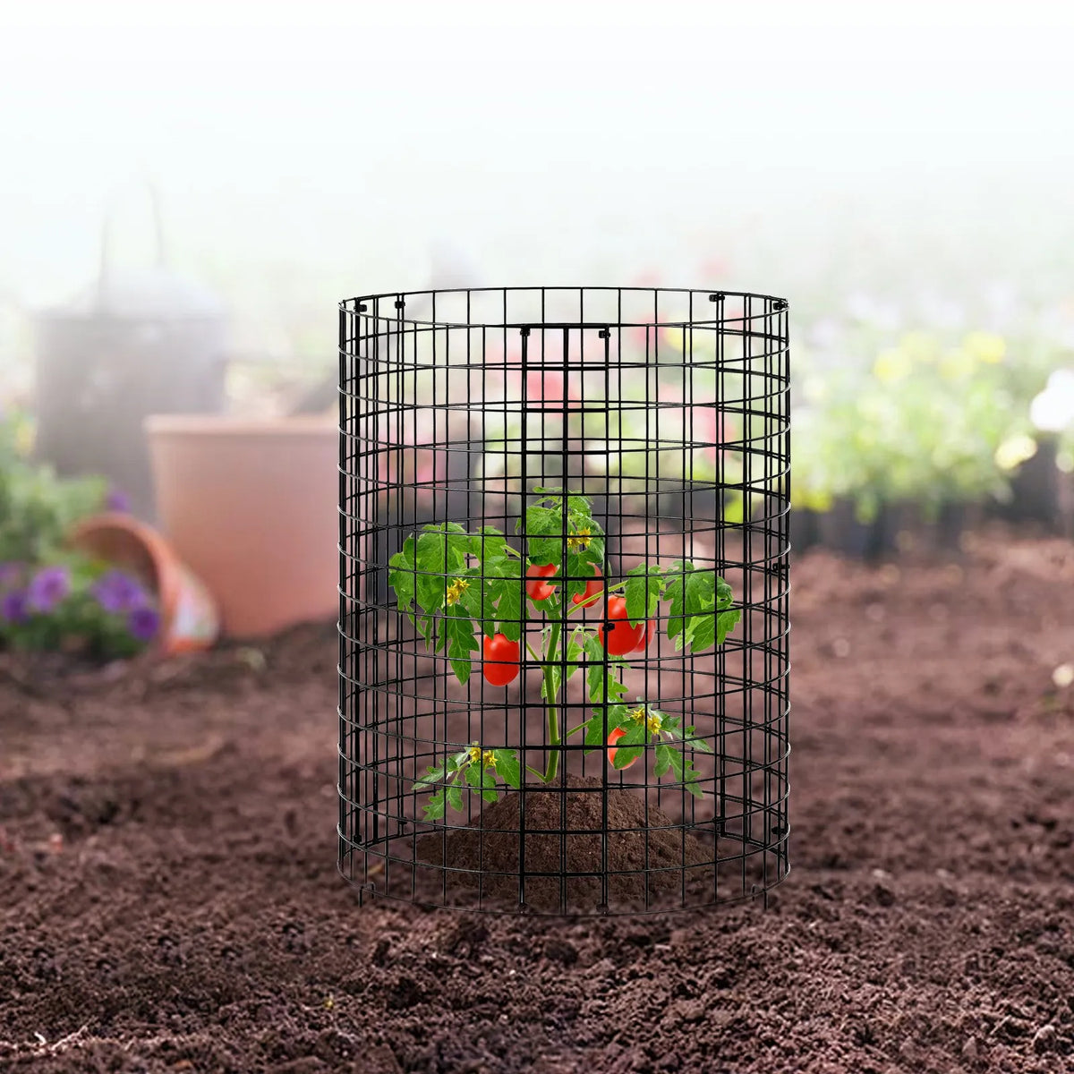 6 pcs plant guards against animals, metal plant supports, Ø 32 cm x 36 cm high