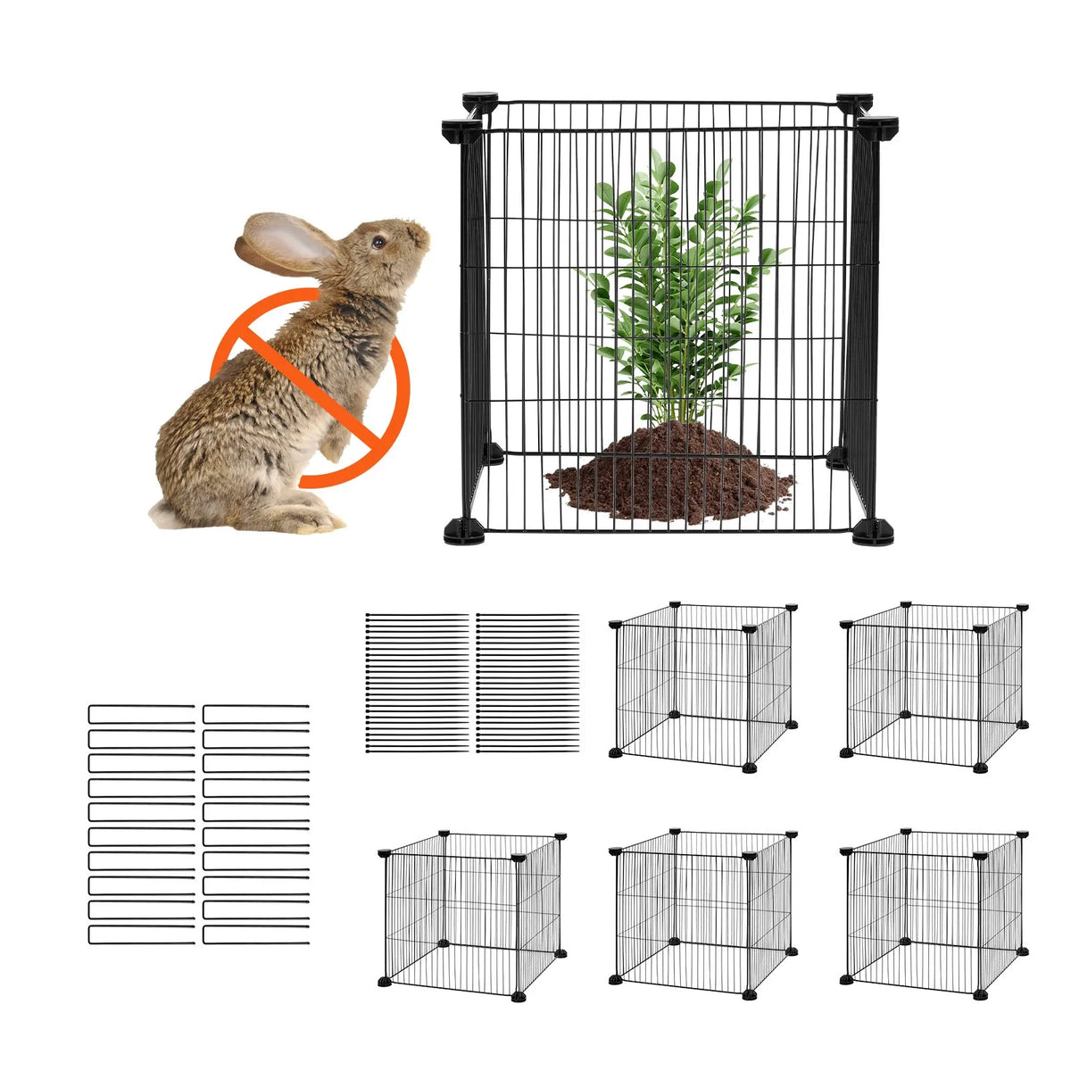 5 pcs plant guards against animals, 39 x 39 cm metal plant supports