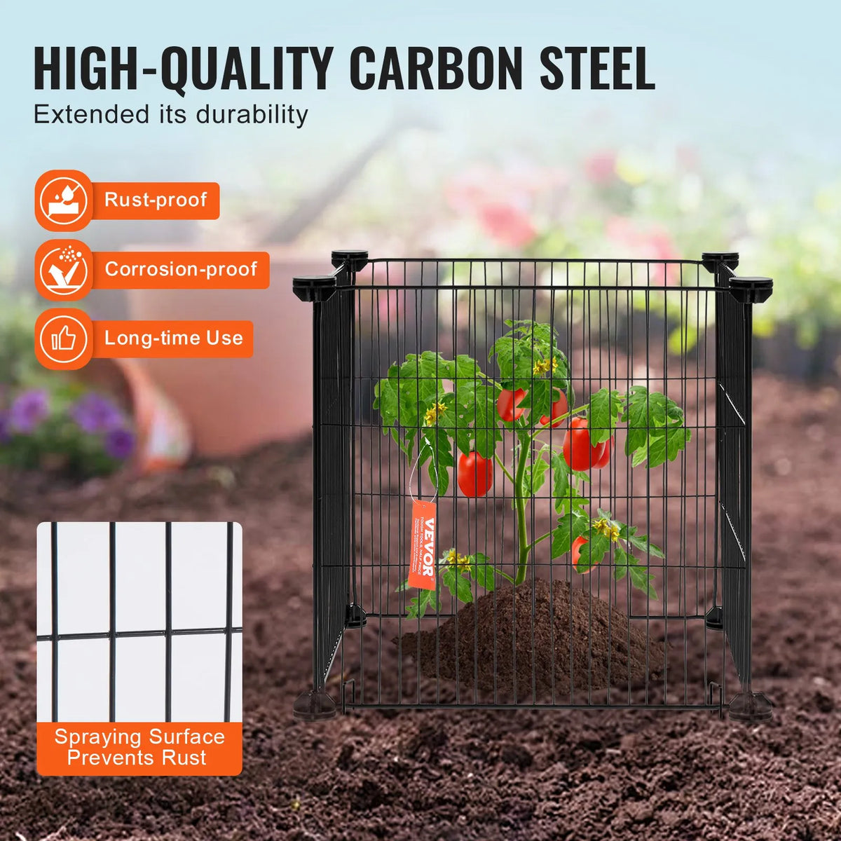 5 pcs plant guards against animals, 39 x 39 cm metal plant supports