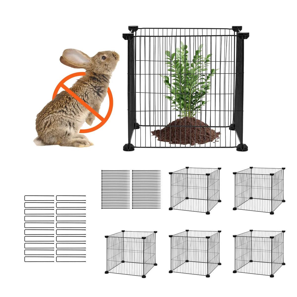 5 pcs plant guards against animals, 39 x 39 cm metal plant supports
