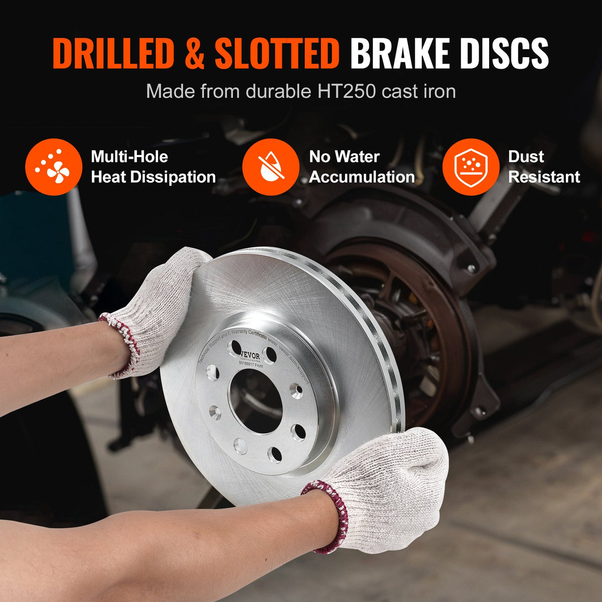 VEVOR Front Ceramic Brake Disc and Pad Kit – Vauxhall Adam / Corsa D / Box Hatchback