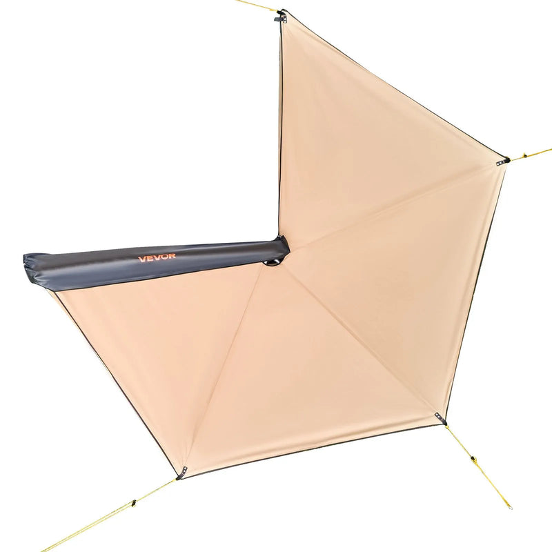 VEVOR 270° auto sānu nojume, 4,9 m², vadītāja puses nojume transportlīdzeklim, ūdensizturīga ar UV50+ aizsardzību, brīvi stāvoša visu laikapstākļu nojume SUV, furgoniem un pikapiem, kempingam, ar pārnēsāšanas somu