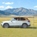 VEVOR 270° auto sānu nojume, 4,9 m², vadītāja puses nojume transportlīdzeklim, ūdensizturīga ar UV50+ aizsardzību, brīvi stāvoša visu laikapstākļu nojume SUV, furgoniem un pikapiem, kempingam, ar pārnēsāšanas somu