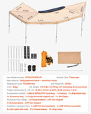 VEVOR 270° auto sānu nojume, 12,4 m², vadītāja puses nojume transportlīdzeklim, ūdensizturīga ar UV50+ aizsardzību, brīvi stāvoša visu laikapstākļu nojume SUV, furgoniem un pikapiem, kempingam, ar pārnēsāšanas somu