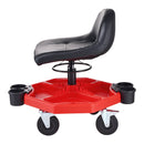 VEVOR mehāniķa griežamais krēsls, 136 kg slodzes jauda, ripojošs darba krēsls ar augstuma regulēšanu